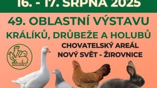 49. oblastní výstava králíků, drůbeže a holubů 16. - 17. 8. 2025