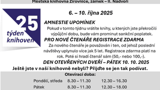 Týden knihoven 6. - 10. 10. 2025